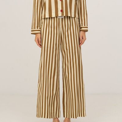 Pantaloni a righe con rialzo