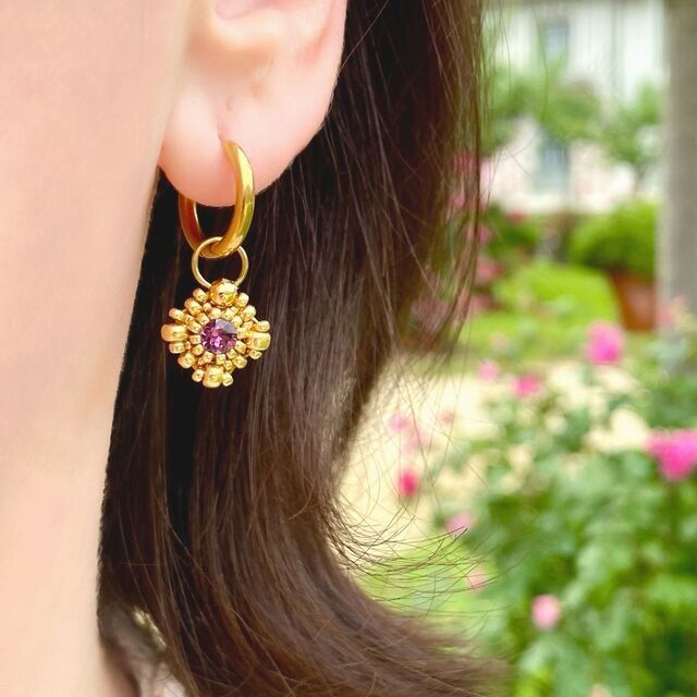 Beryl bead weaving earrings