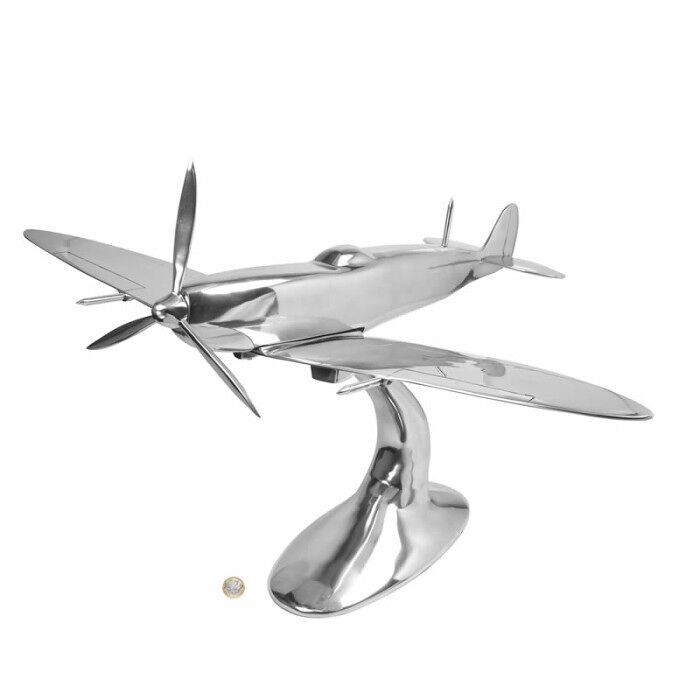 Scultura Spitfire in alluminio, 80 cm