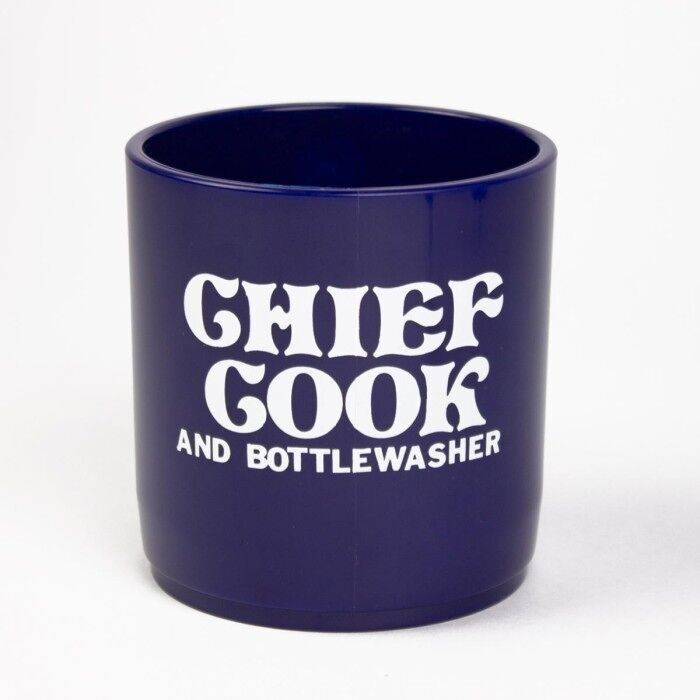 Tazza impilabile infrangibile "Capo cuoco e lavapiatti", blu, 245 ml