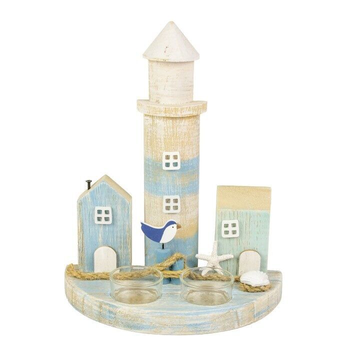 Portacandele Lighthouse and Huts, 25 cm