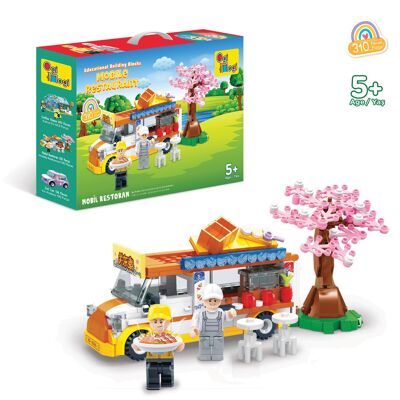 Set di blocchi da costruzione per ristorante mobile Ogi Mogi, 310 pezzi, compatibile con Lego