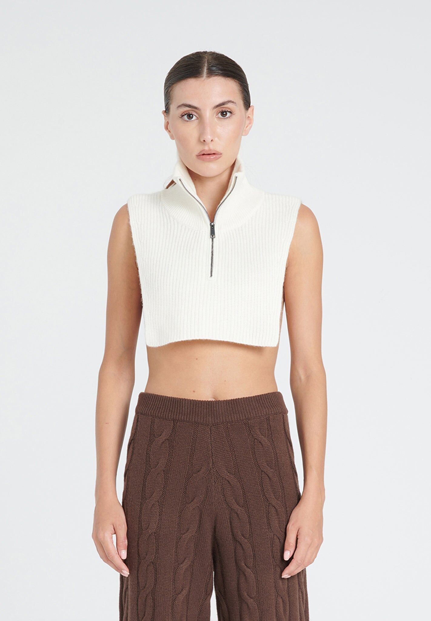 4-fädiger Kaschmirschal in Ecru-Weiß - ZAYA 1