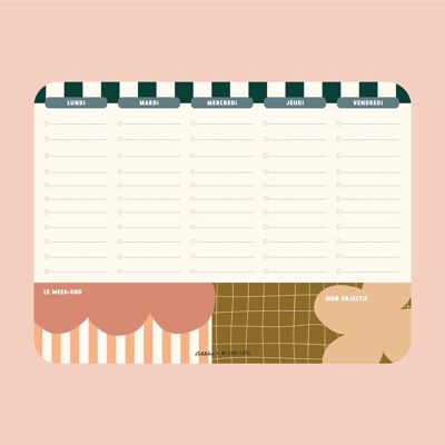 Agenda settimanale magnetica Taxi Brousse Chic