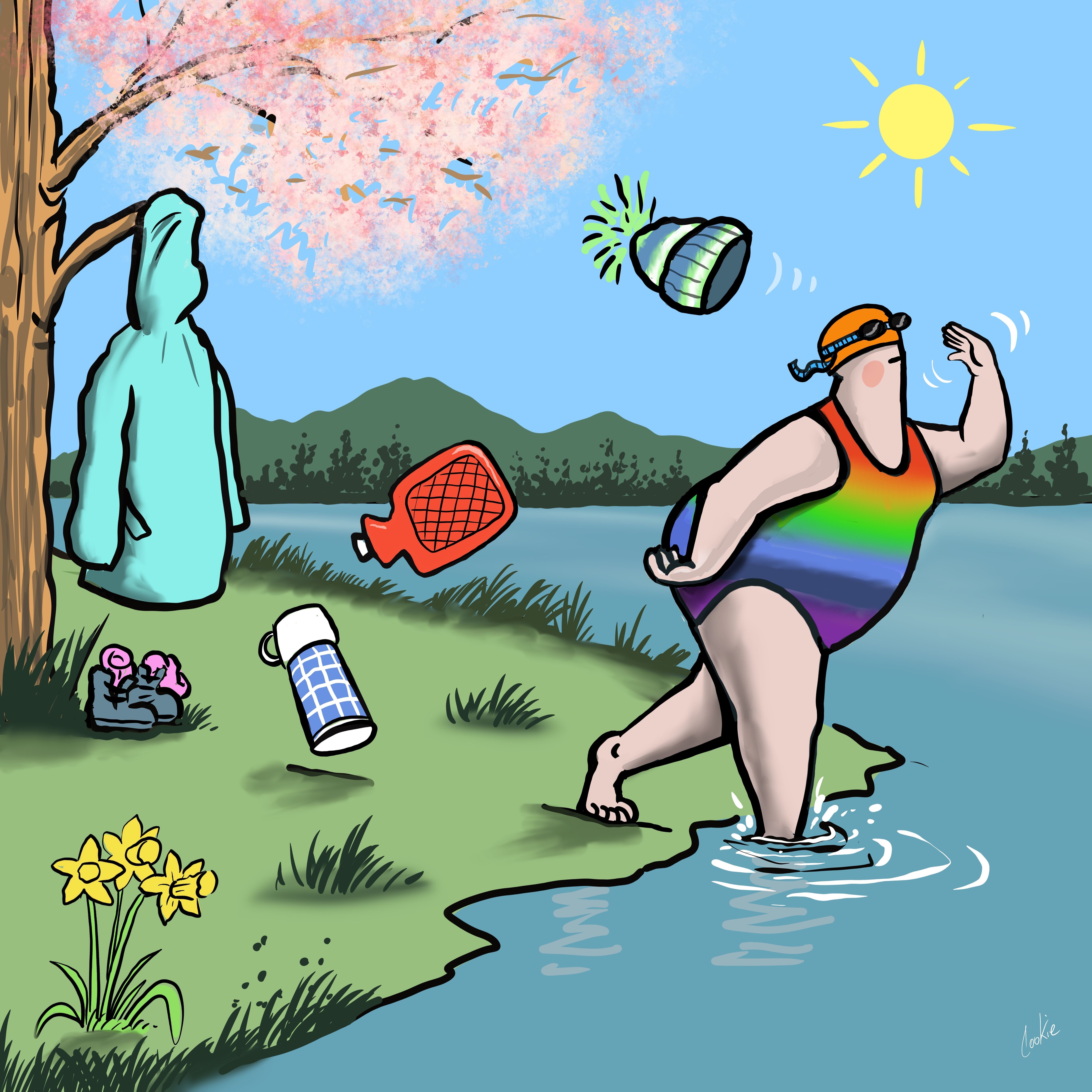 Flocker | Spring In Your Step | Kimmer Blank Greeting Card