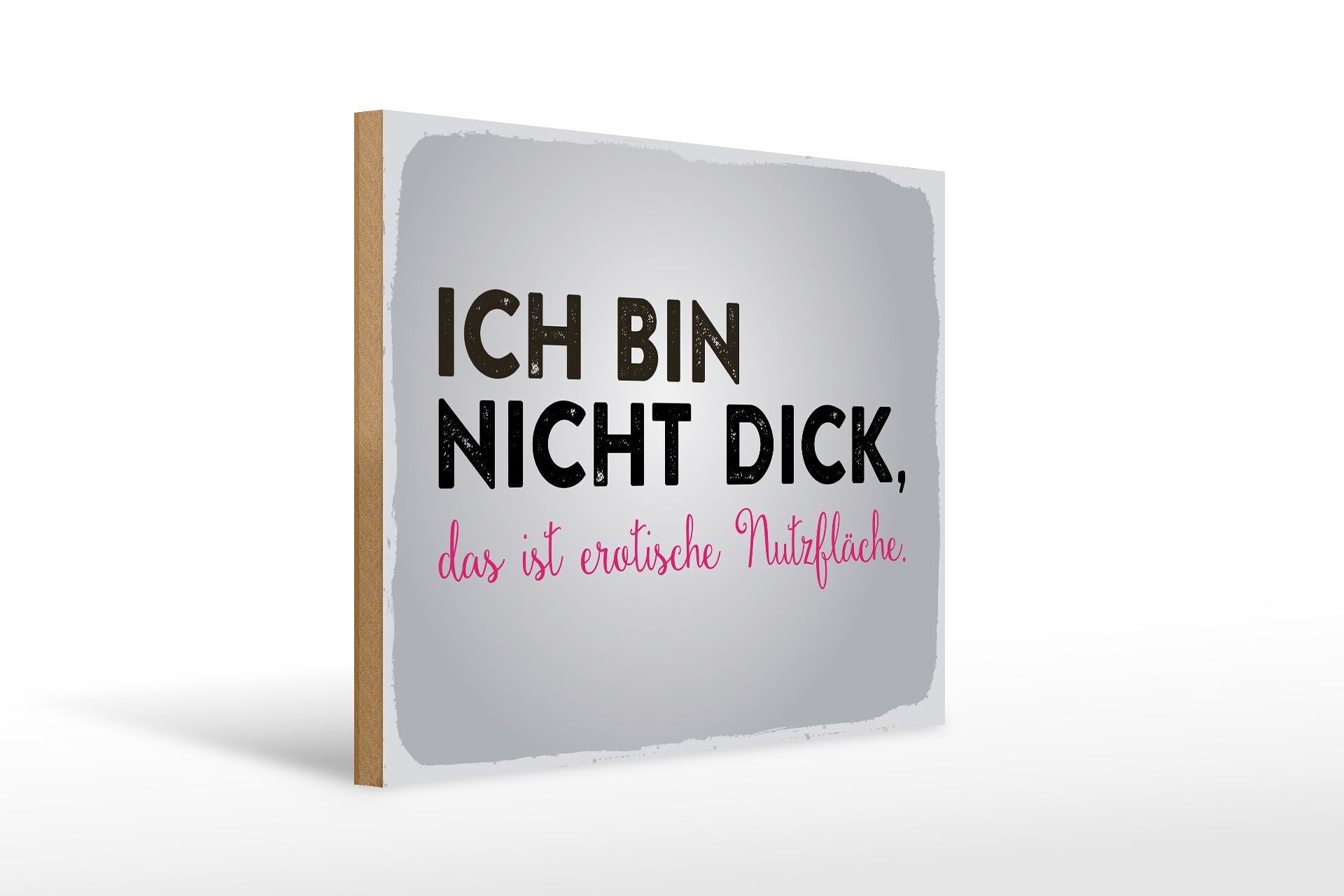 Holzschild Spruch 30x40 cm Ich bin nicht dick, das ist Nutzfläche Deko Schild