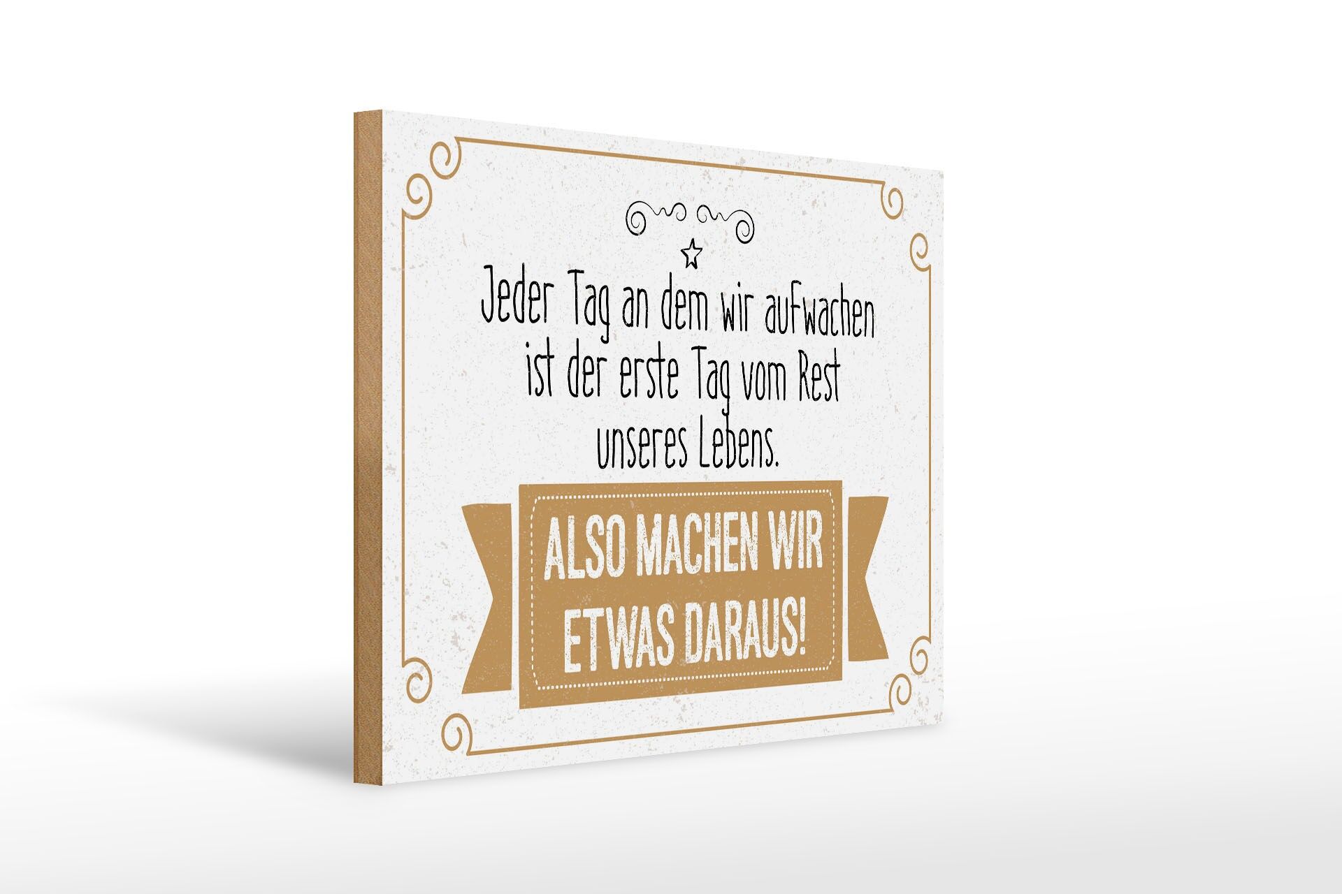 Holzschild Spruch 30x40 cm Also machen wir etwas daraus Deko Schild