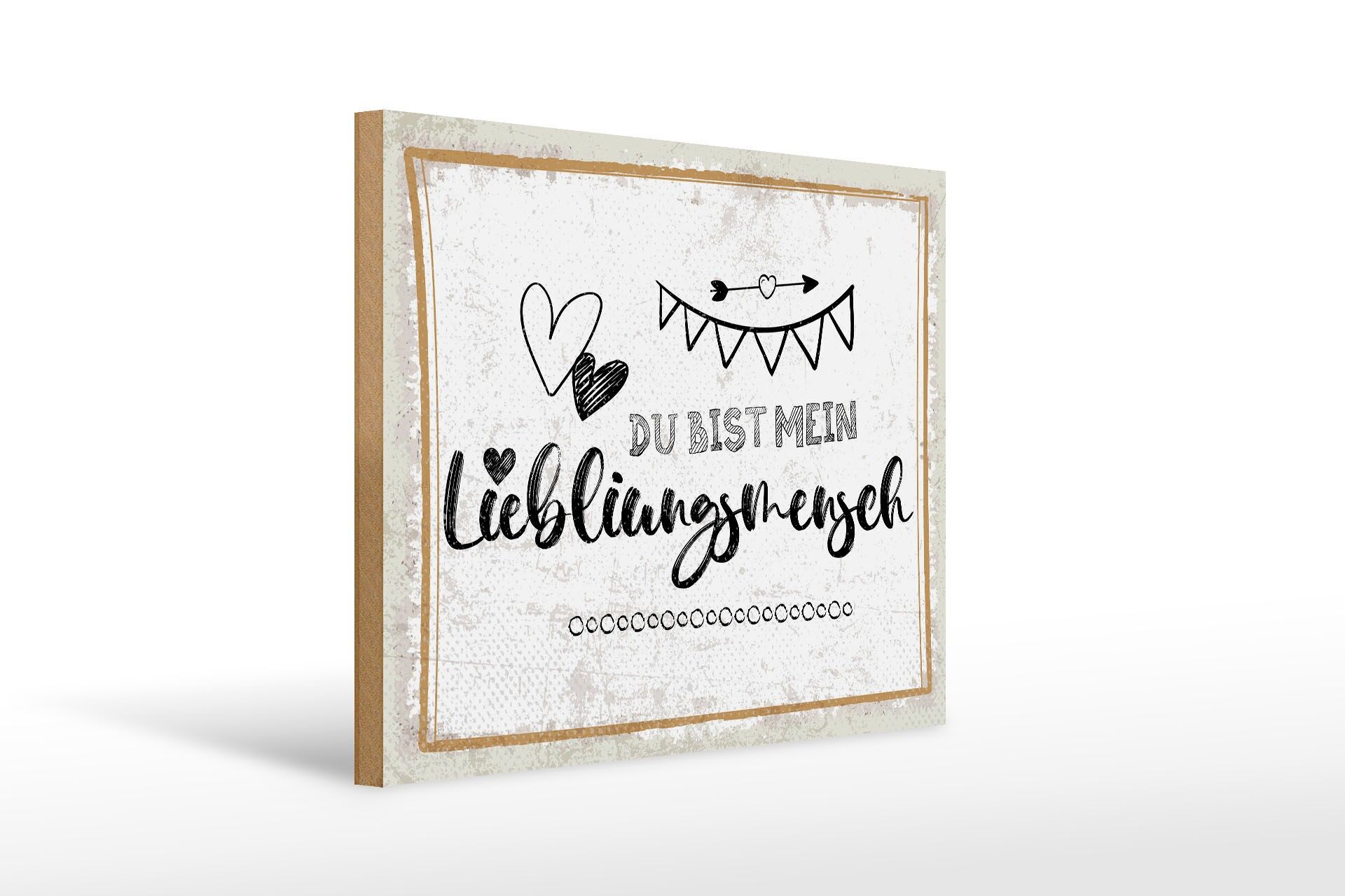 Wooden sign saying 30x40 cm you are my favorite person hearts decoration sign
