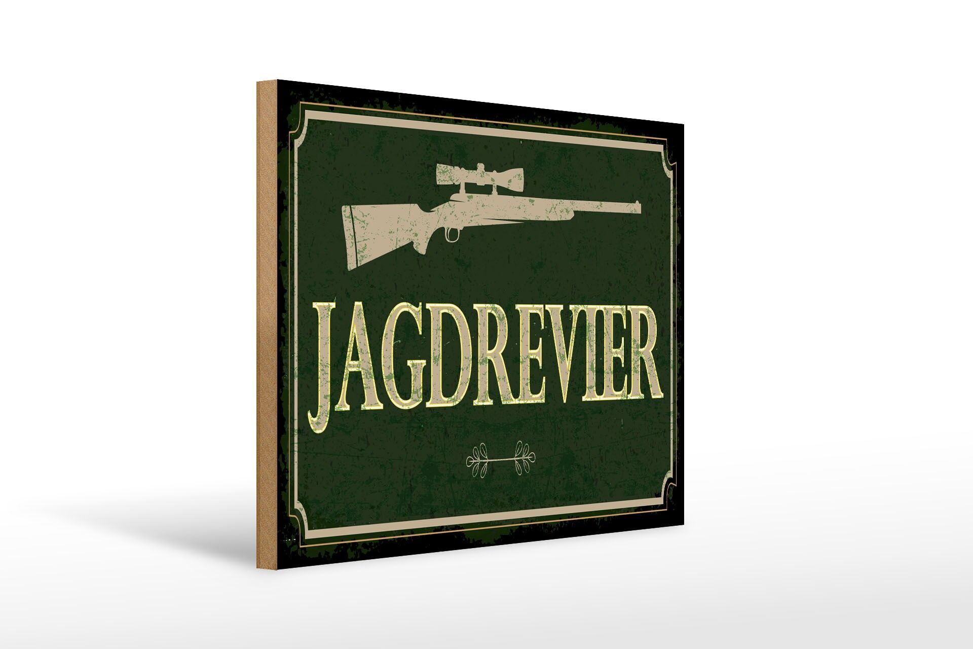 Panneau en bois avis 30x40 cm zone de chasse fusil de chasse panneau décoratif