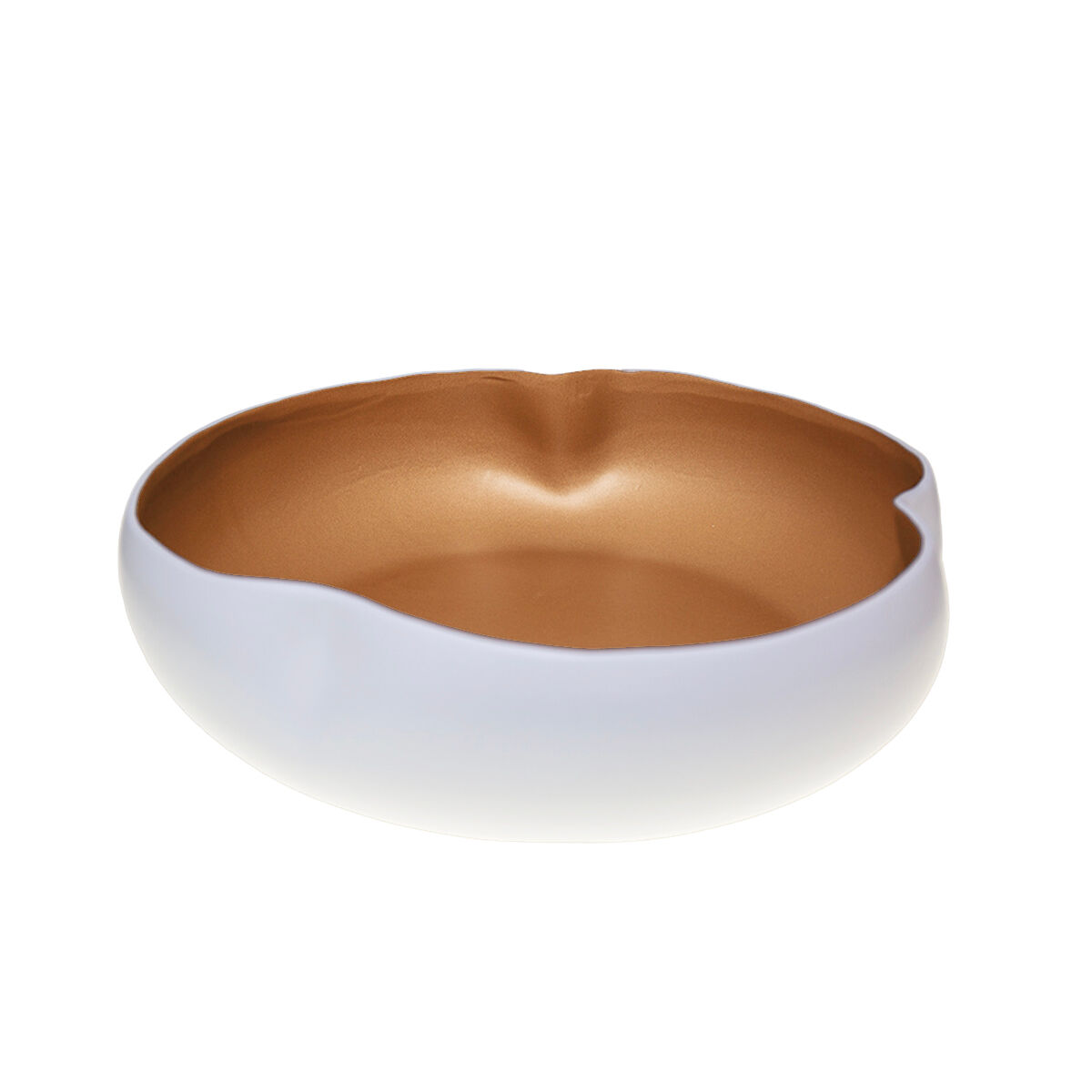 White and gold ceramic salad bowl 34x34x10cm