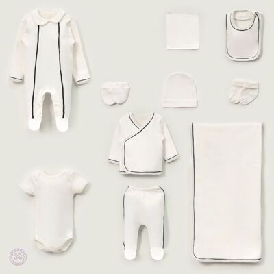 Ensemble de vêtements 10 pièces pour bébé garçon de 0 à 3 mois, en coton doux.