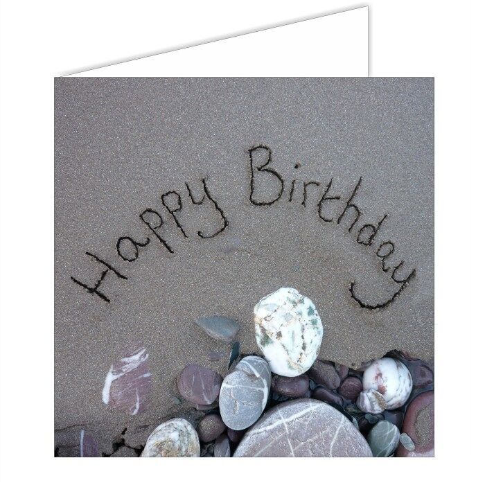 Biglietto SandScript "Buon compleanno" (arcuato)