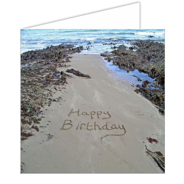 Biglietto di auguri SandScript "Compleanno" (Riva del mare)