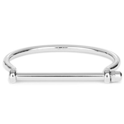 Silver screw cuff bracelet