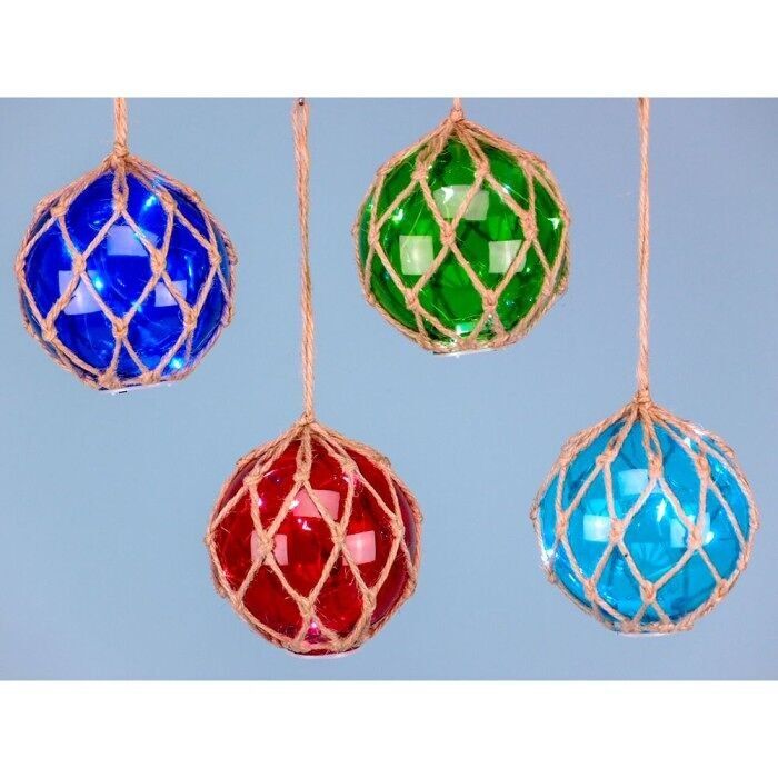 Float in vetro con luci LED, 10 cm, 4 colori assortiti