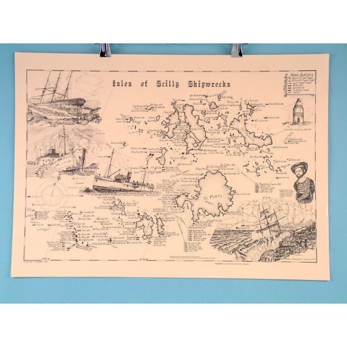 Relitti delle isole Scilly 63x45cm, pergamena