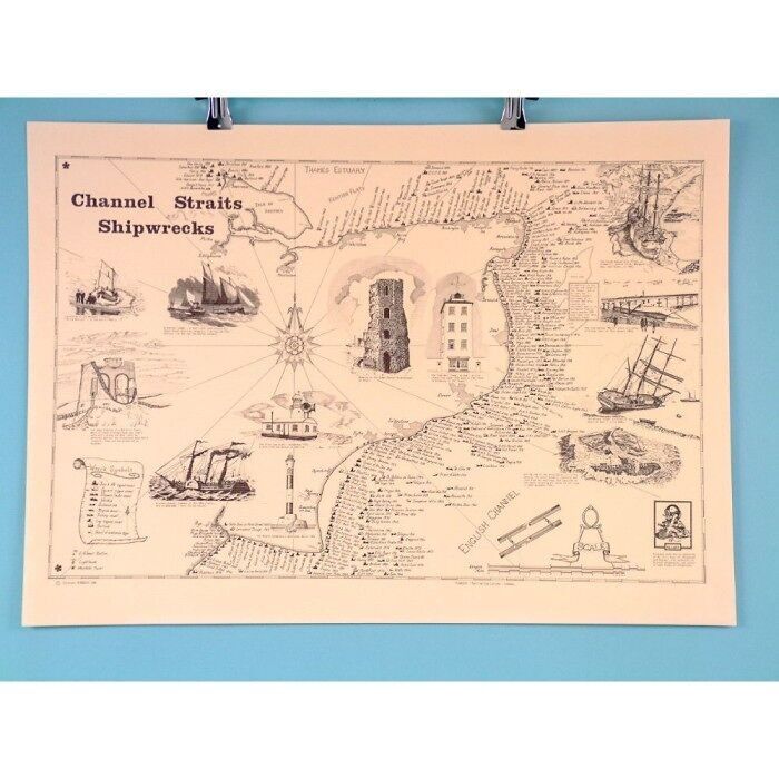 Relitti dello Stretto della Manica 63x45cm, Pergamena