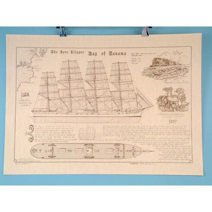 Jute Clipper "Baia di Panama" 63x45cm, Scroll