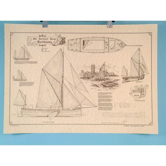 Chiatta Spritsail "Northdown" 63x45cm, Scorrimento