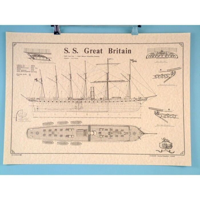 SS Great Britain 63x45cm, pergamena