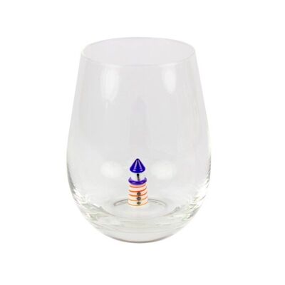 Vaso con faro de cristal en miniatura