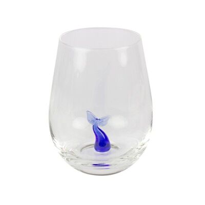 Vaso con cola de ballena de cristal en miniatura