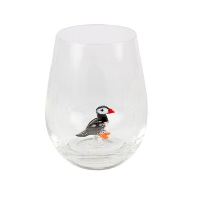 Vaso con frailecillo de cristal en miniatura