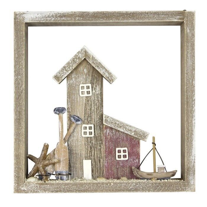 Casa incorniciata/Scena costiera, 22 cm