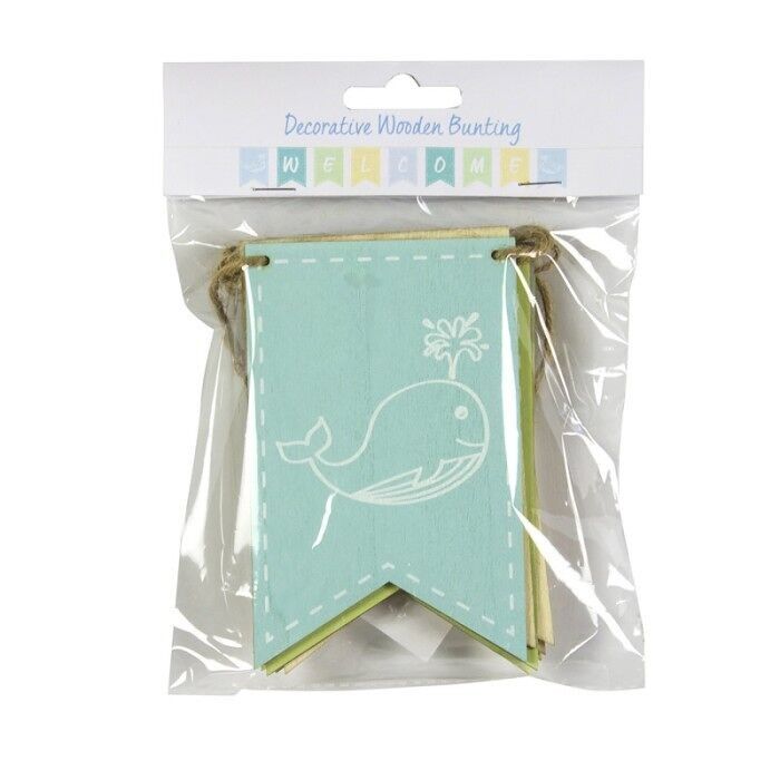 Bandierine di "Benvenuto" in legno, 120 cm