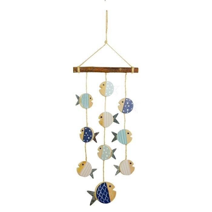 Mobile in legno a forma di pesce 43 cm