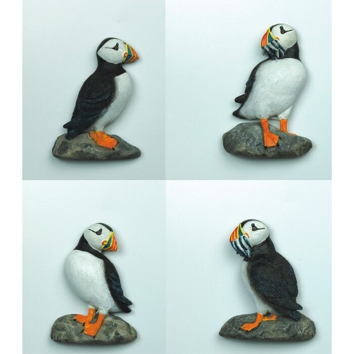 Calamita a forma di pulcinella di mare, 7 cm, 4 pezzi assortiti