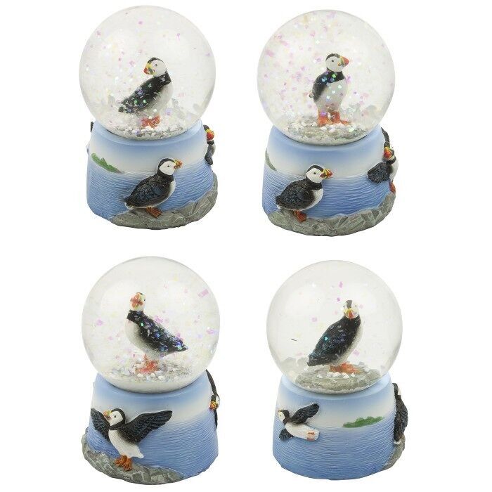 Puffin Snowglobes, 6 cm, 4 assortiti