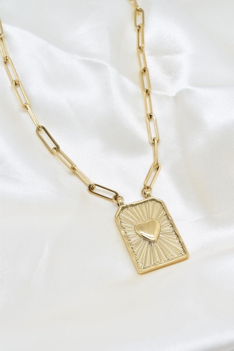 Doppelseitige LOVE-Halskette aus Edelstahl - BJ210268OR