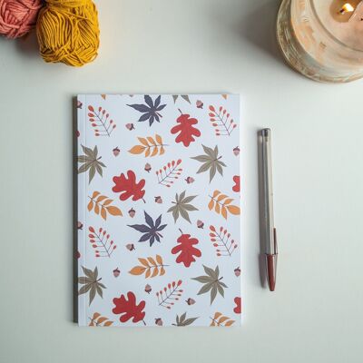 A5 Notebook - Glued Binding - Autumn Leaves