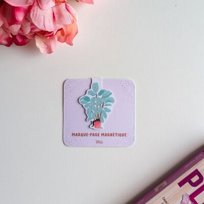 Marque-Page Magnétique - Chat et plante