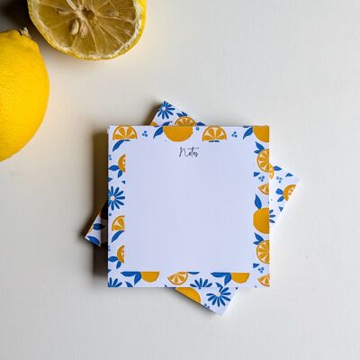 Set of 2 Square Notepads - Lemons