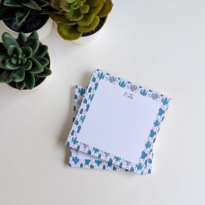 Juego de 2 blocs de notas cuadrados - Cactus y flores
