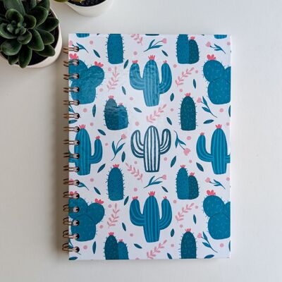 Quaderno A5 - Rilegatura a spirale - Cactus e fiori