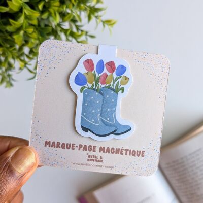 Magnetic Bookmark - Flowery Boots
