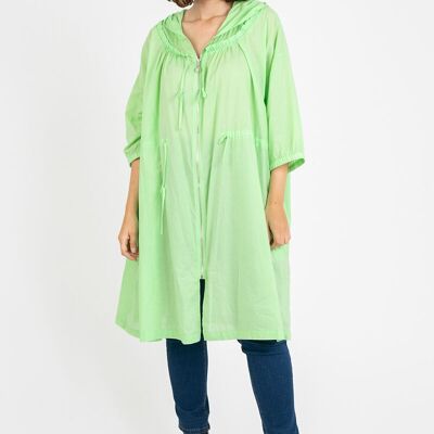 Giacca in cotone fine verde taglie forti (C6527)