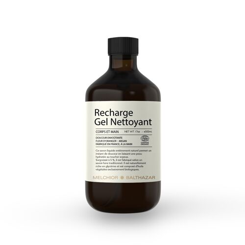 Éco-recharge Gel Nettoyant Naturel - Fleur d'Oranger - 500 ml