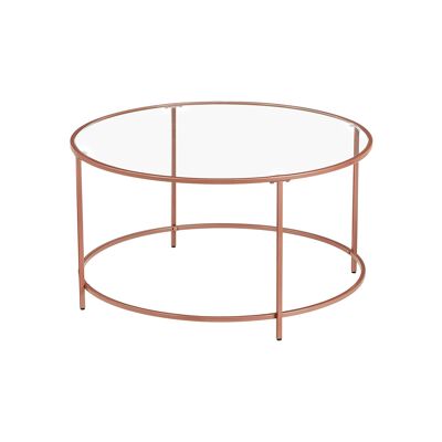 Mesa de cristal con estructura de metal.