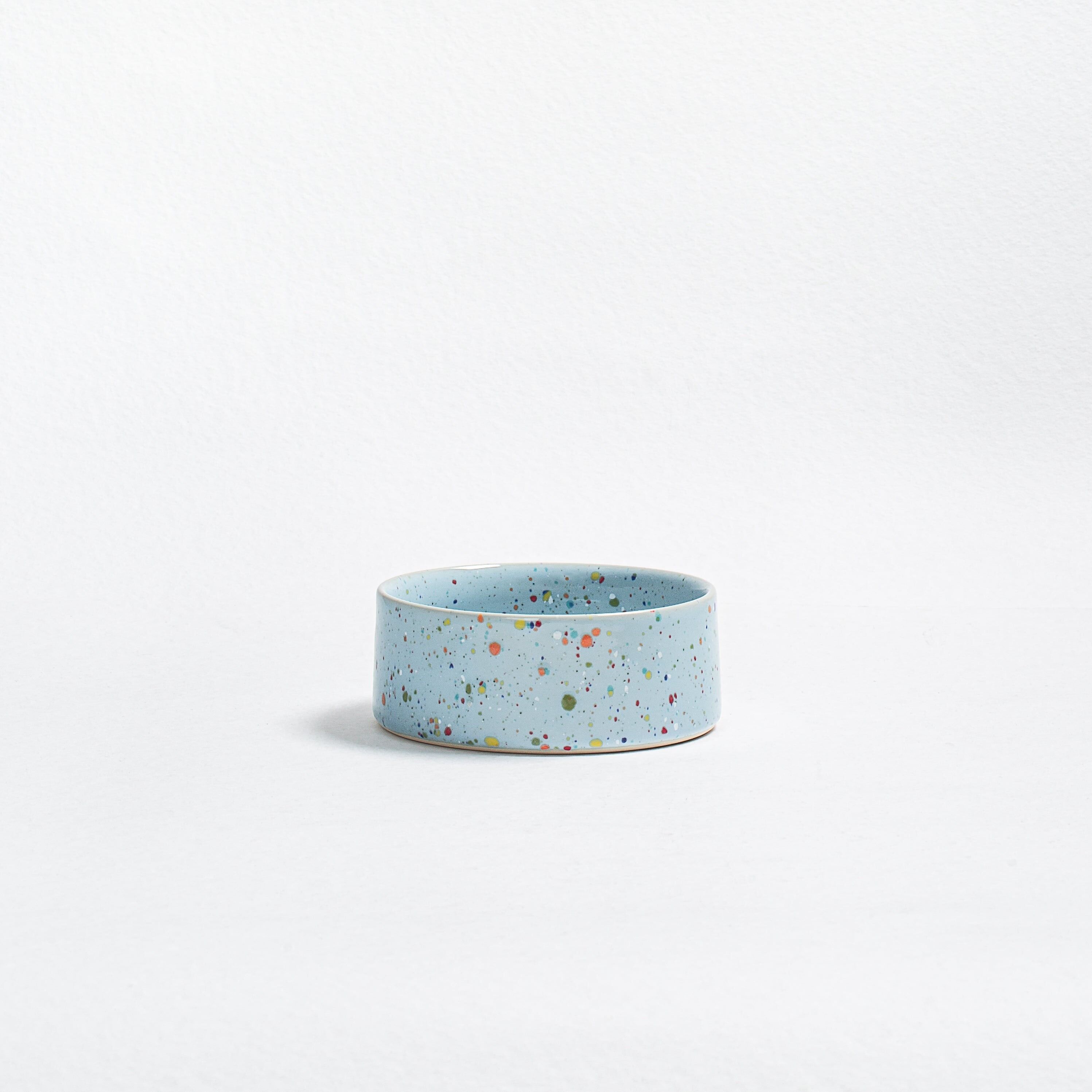 New Party Stoneware Pet Bowl 14cm 2 Pieces Set Soft Blue
