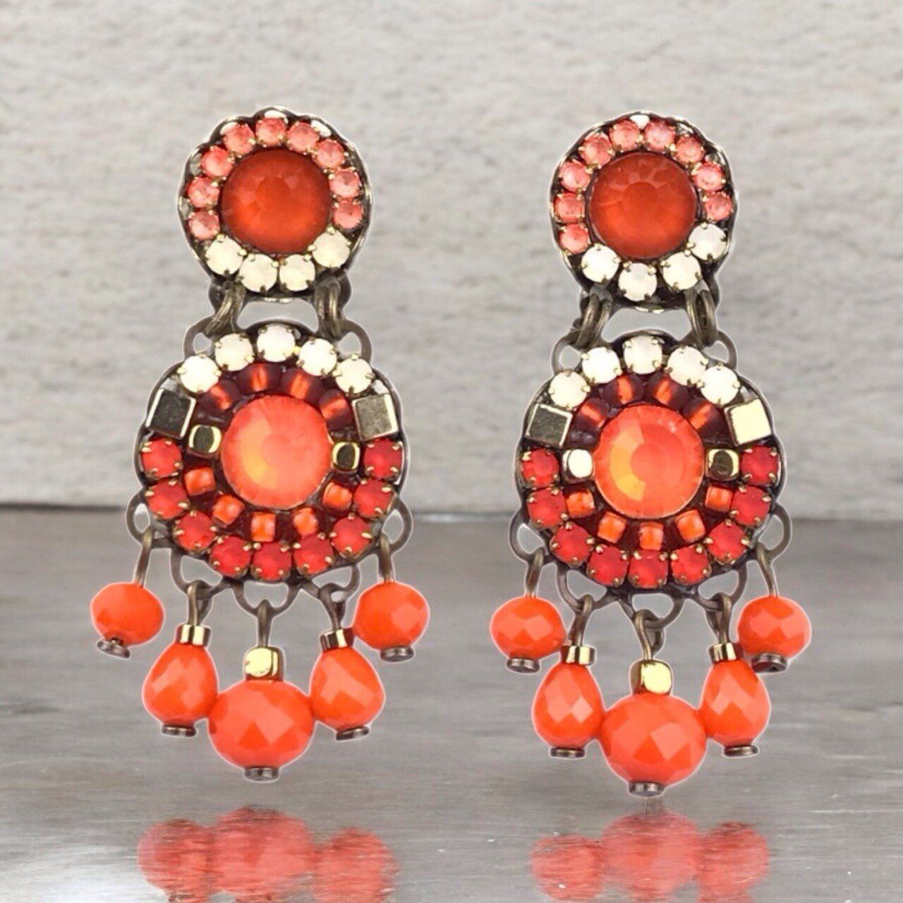 Orecchini di cristallo mandarino