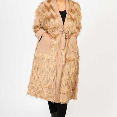 Gilet testurizzato color oro taglie forti (C6639)
