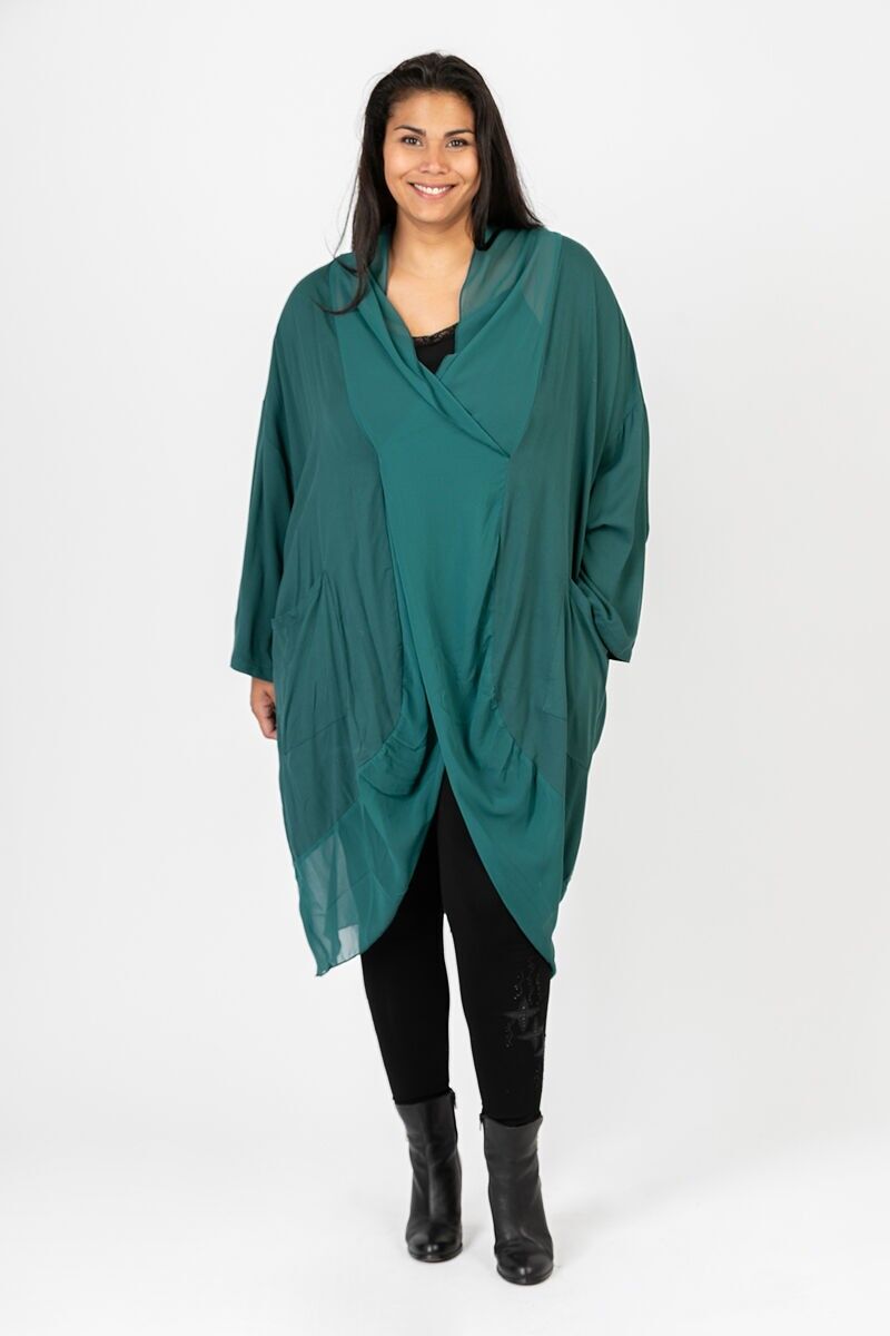 Tunique grande taille effet cache cœur (C6581)