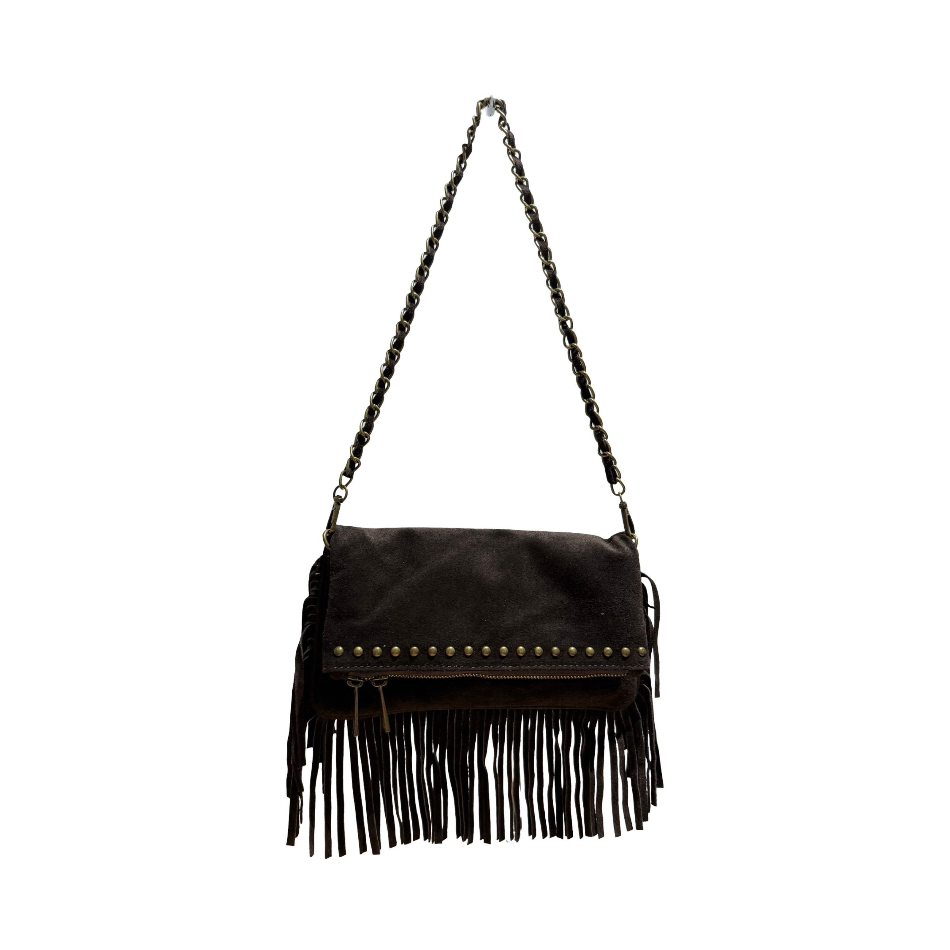 BORSA MEDIA IN PELLE SCAMOSCIATA