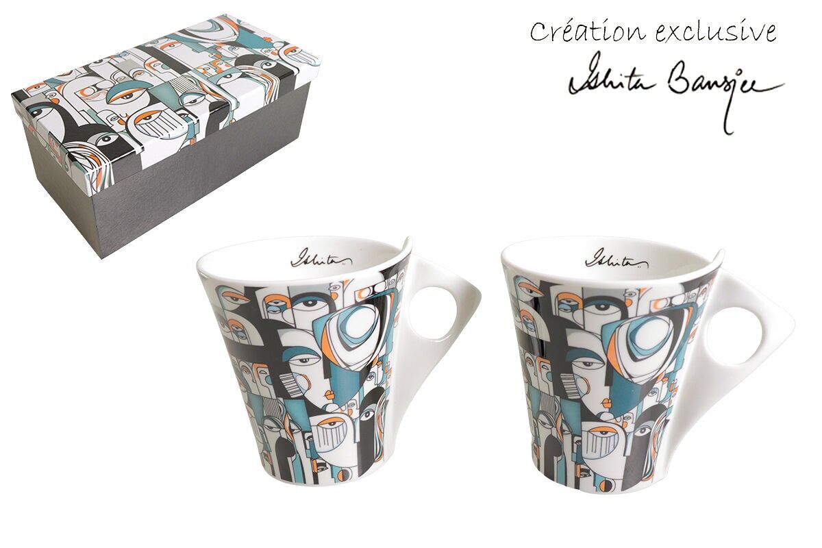 SET DI 2 TAZZE IN PORCELLANA 300 ML – DESIGN CONTEMPORANEO