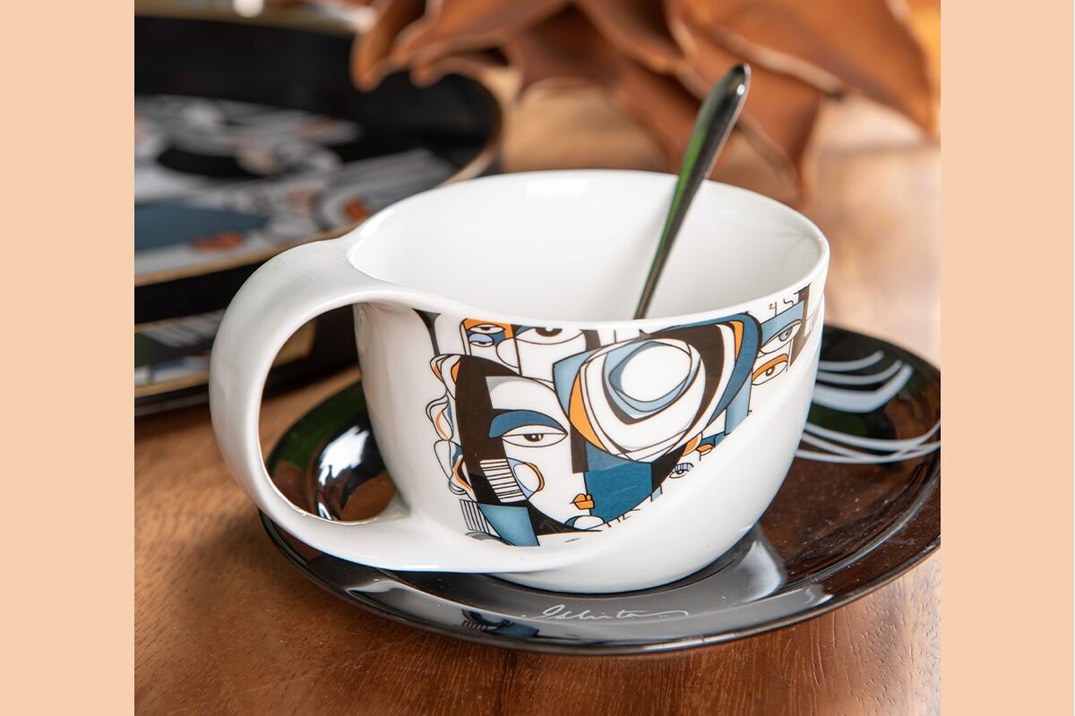 TAZZA PER LA COLAZIONE IN PORCELLANA DA 400 ML – DESIGN CONTEMPORANEO