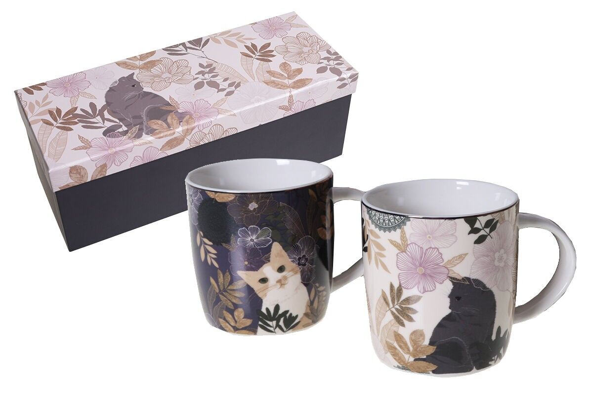 SET 2 TAZZE IN PORCELLANA 400 ML – FLORABELLE GATTO